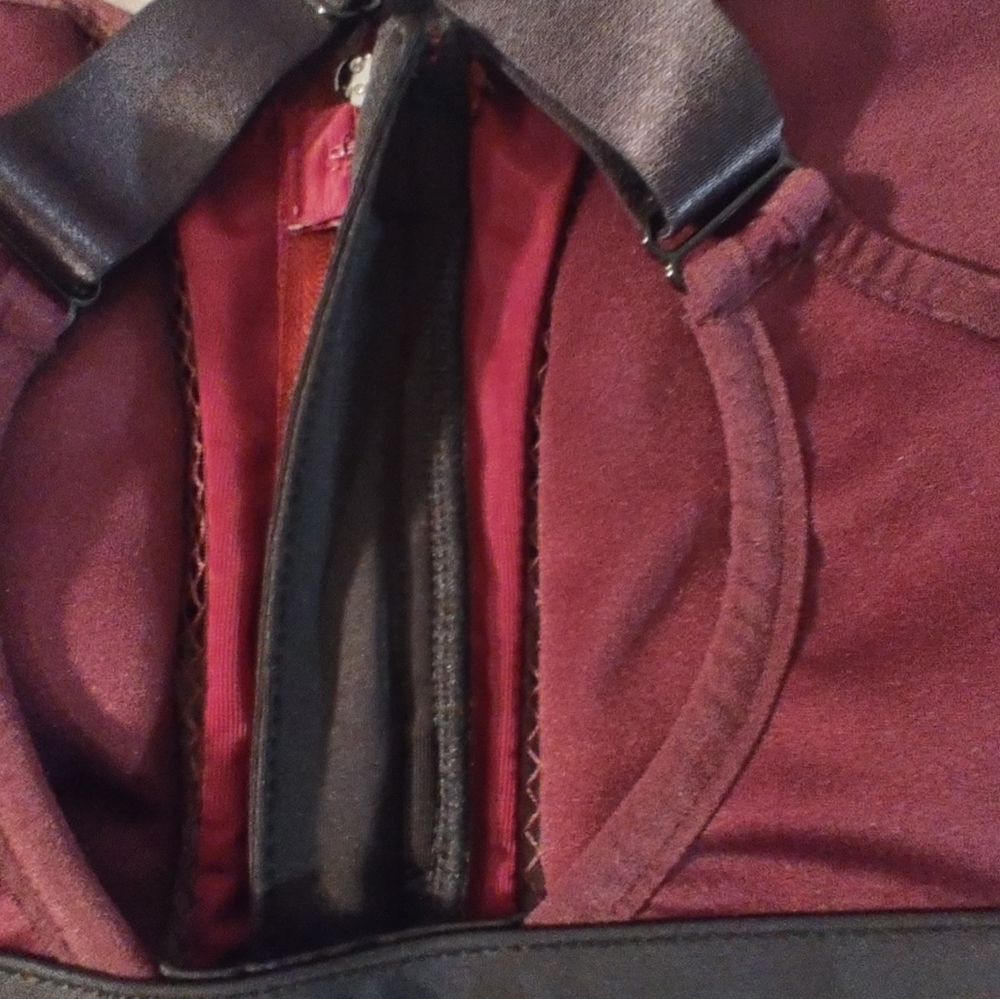 Fabletics Zoe High Impact Red Wine Front Zip Spor… - image 7